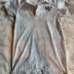White Baby Romper with Wake Forest Logo